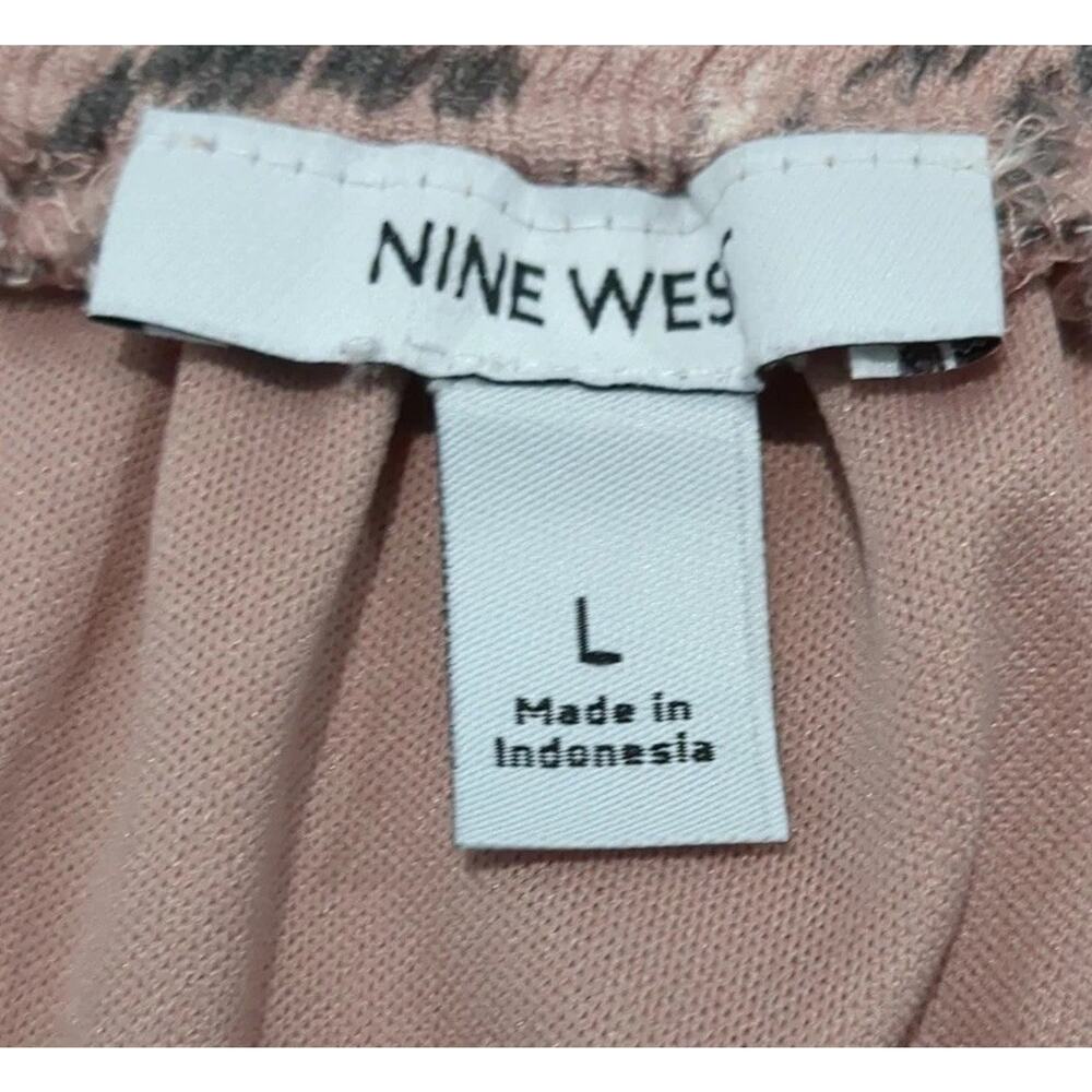 Nine West Womens L Tiered Pink Print Maxi Skirt Flowy Boho Festival High Slit - Picture 2 of 14